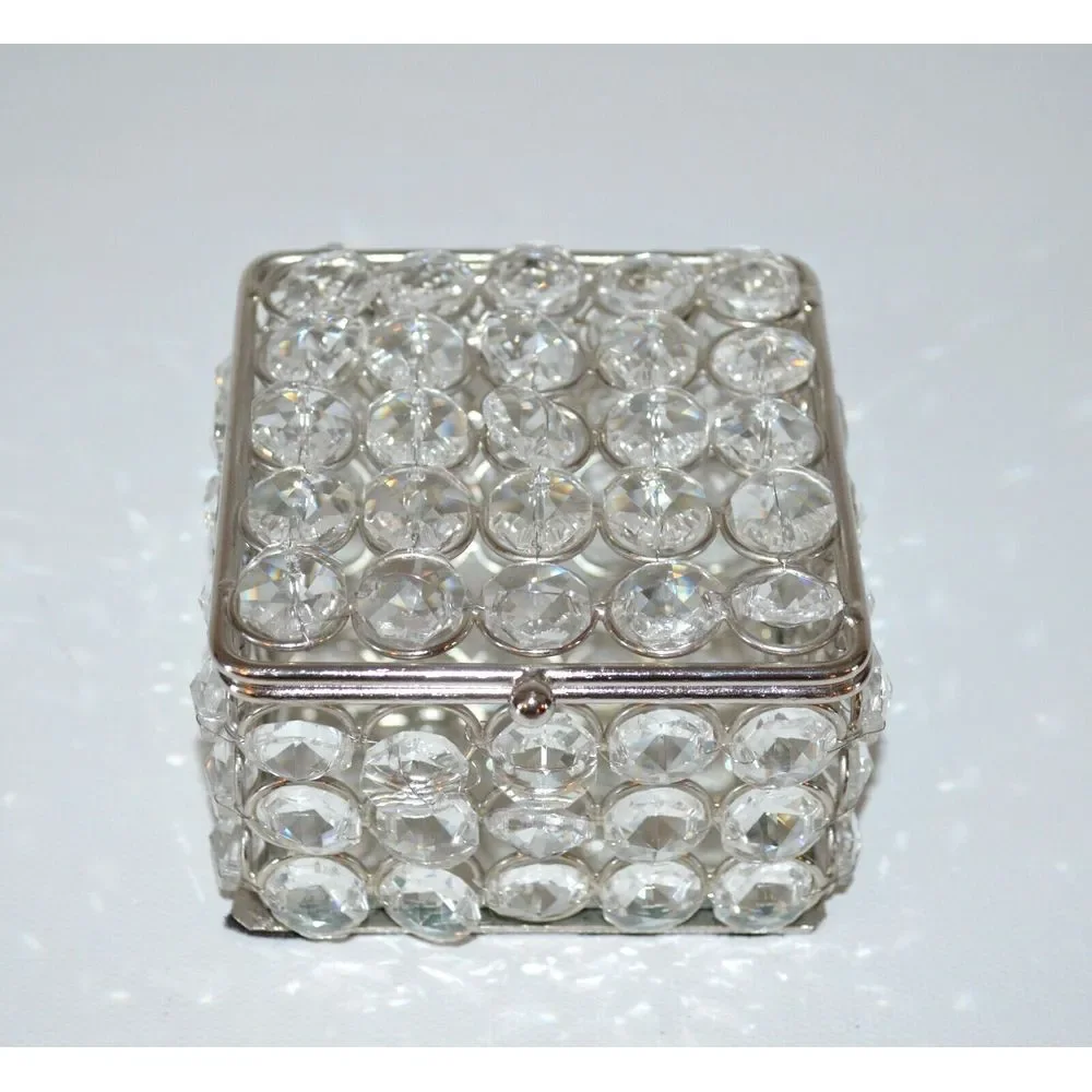 Clear Prism Rhinestone Jewelry Box  with Mirror Bottom‎ 3.5